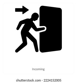 incoming and arrow icon concept