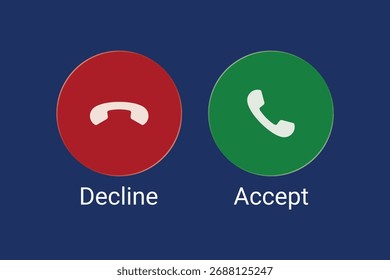 Incoming Call Accept or Decline Button Illustration