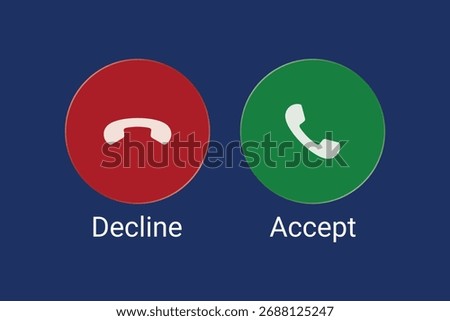 Incoming Call Accept or Decline Button Illustration