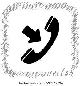 Incoming call  black  vector icon