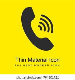 Incoming call bright yellow material minimal icon or logo design