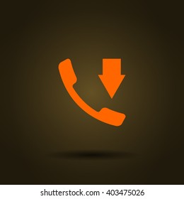 Incoming call flat style stock vector icon illustration
