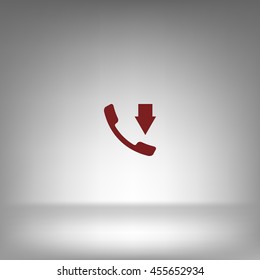 Incoming call flat style stock vector icon illustration