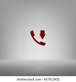 Incoming call flat style stock vector icon illustration