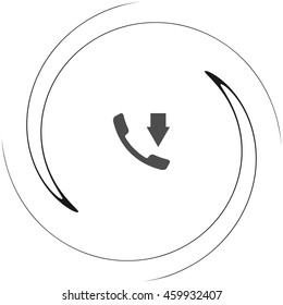Incoming call flat style stock vector icon illustration
