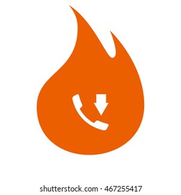 Incoming call flat style stock vector icon illustration