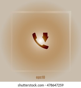 Incoming call flat style stock vector icon illustration