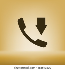 Incoming call flat style stock vector icon illustration
