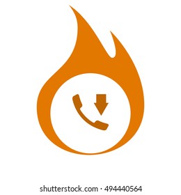 Incoming call flat style stock vector icon illustration