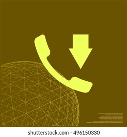 Incoming call flat style stock vector icon illustration