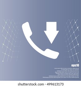 Incoming call flat style stock vector icon illustration