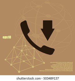 Incoming call flat style stock vector icon illustration