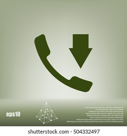 Incoming call flat style stock vector icon illustration