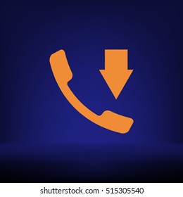 Incoming call flat style stock vector icon illustration