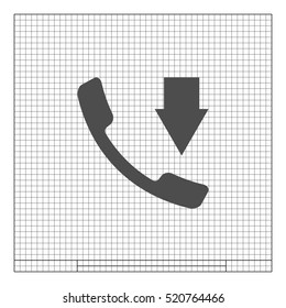 Incoming call flat style stock vector icon illustration