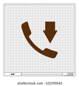 Incoming call flat style stock vector icon illustration