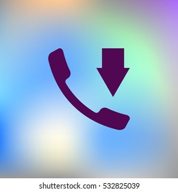 Incoming call flat style stock vector icon illustration