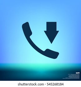 Incoming call flat style stock vector icon illustration