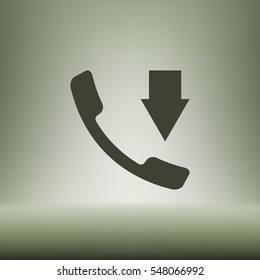 Incoming call flat style stock vector icon illustration