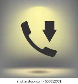 Incoming call flat style stock vector icon illustration