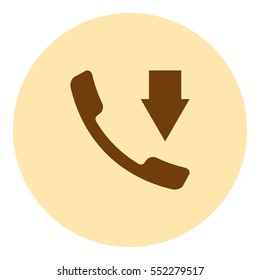 Incoming call flat style stock vector icon illustration