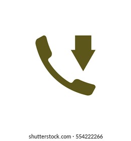Incoming call flat style stock vector icon illustration