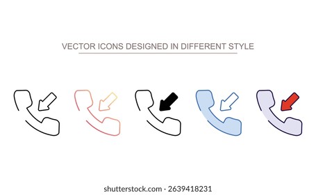 Incoming Call icon design with white background stock illustration