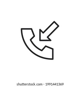 Icono de llamada entrante. para la interfaz de usuario. Icono de llamada entrante de la colección de comunicaciones.