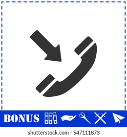 Incoming call icon flat. Simple vector symbol and bonus icon