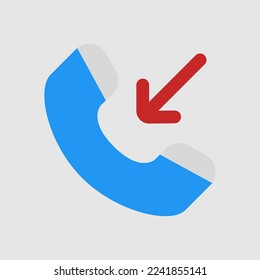Incoming call icon in flat style, use for website mobile app presentation
