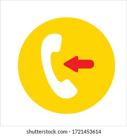 Icono de llamada entrante, plantilla de diseño plano, vectorial