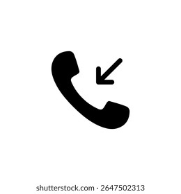 Incoming call icon in generic style. Mobile phone communication sign symbol
