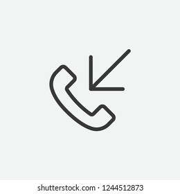 Incoming call icon isolated on background. Communication symbol modern, simple, vector, icon for website design, mobile app, ui. Vector Illustration