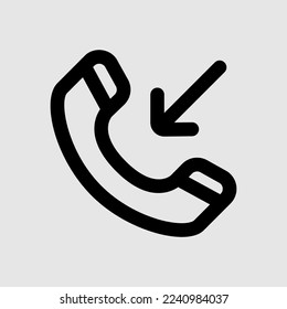 Incoming call icon in line style, use for website mobile app presentation