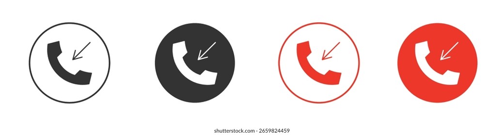Icono entrante de la llamada para el logotipo, símbolo de la muestra del Vector para el diseño
