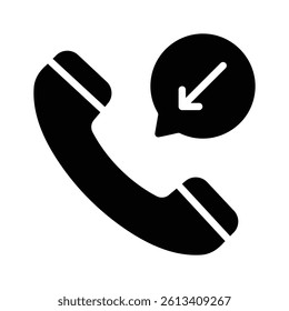 Incoming call icon representing real-time communication through phones