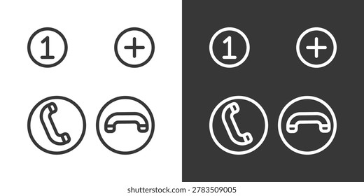 Incoming Call Icon Set Vector Collection Isolated In Black And White
