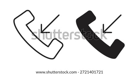 Incoming Call icon for template. Icon vector graphic set
