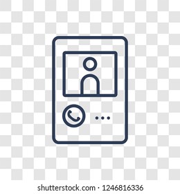 Incoming call icon. Trendy linear Incoming call logo concept on transparent background from Communication collection