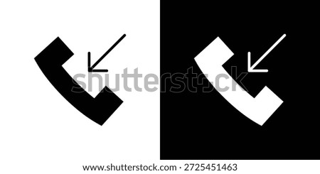 Incoming Call icon vector graphics. filled vector sign, Symbol illustration.