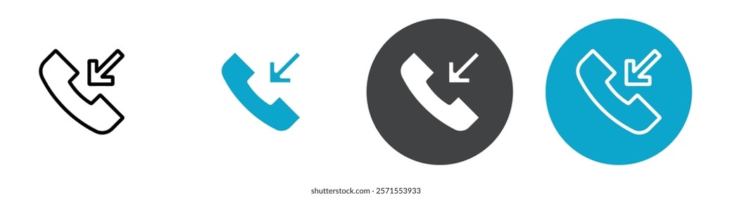 incoming call icon Vector illustration in black
