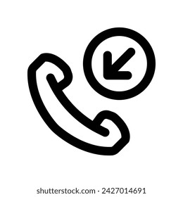 incoming call icon. vector line icon for your website, mobile, presentation, and logo design.