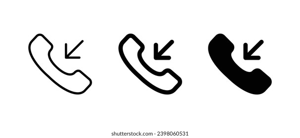 Incoming call icon vector for web, ui, and mobile apps