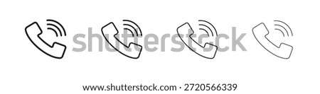 Incoming Call icons designed in outline, line and stroke style