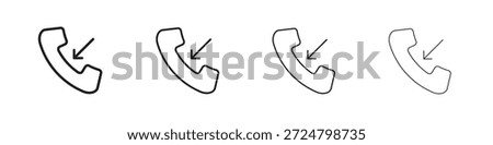 Incoming Call icons line vector collection. Pixel perfect vector icon