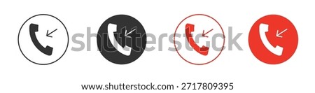 Incoming Call icons simple flat silhouette vector illustration
