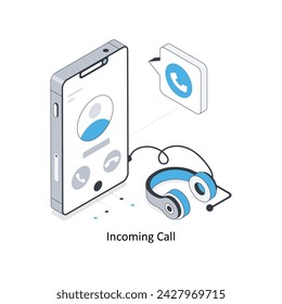 Incoming Call  isometric stock illustration. EPS File stock illustration