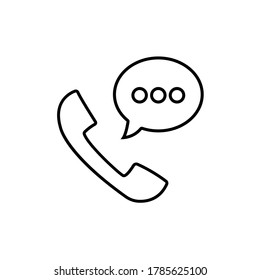 Incoming call line icon vector simple design