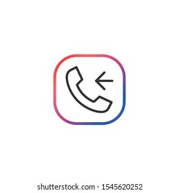 Incoming Call  - Line Vector Icon
