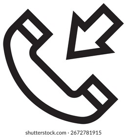 Incoming Call Modern Vector Icon – Minimal Illustration Symbol Template for Web Mobile App UI Design